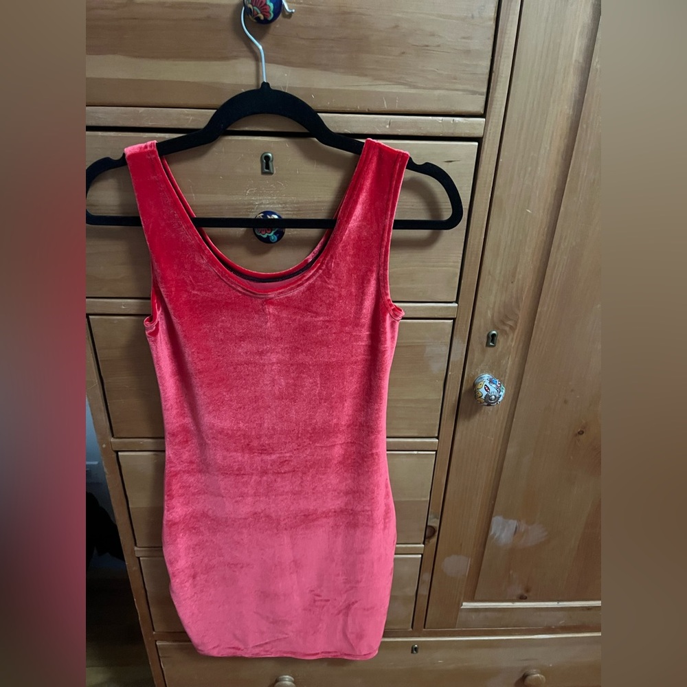 Red velvet bodycon dress